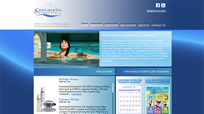 Web Design portfolio item 1: Continental Cosmetics Ltd.